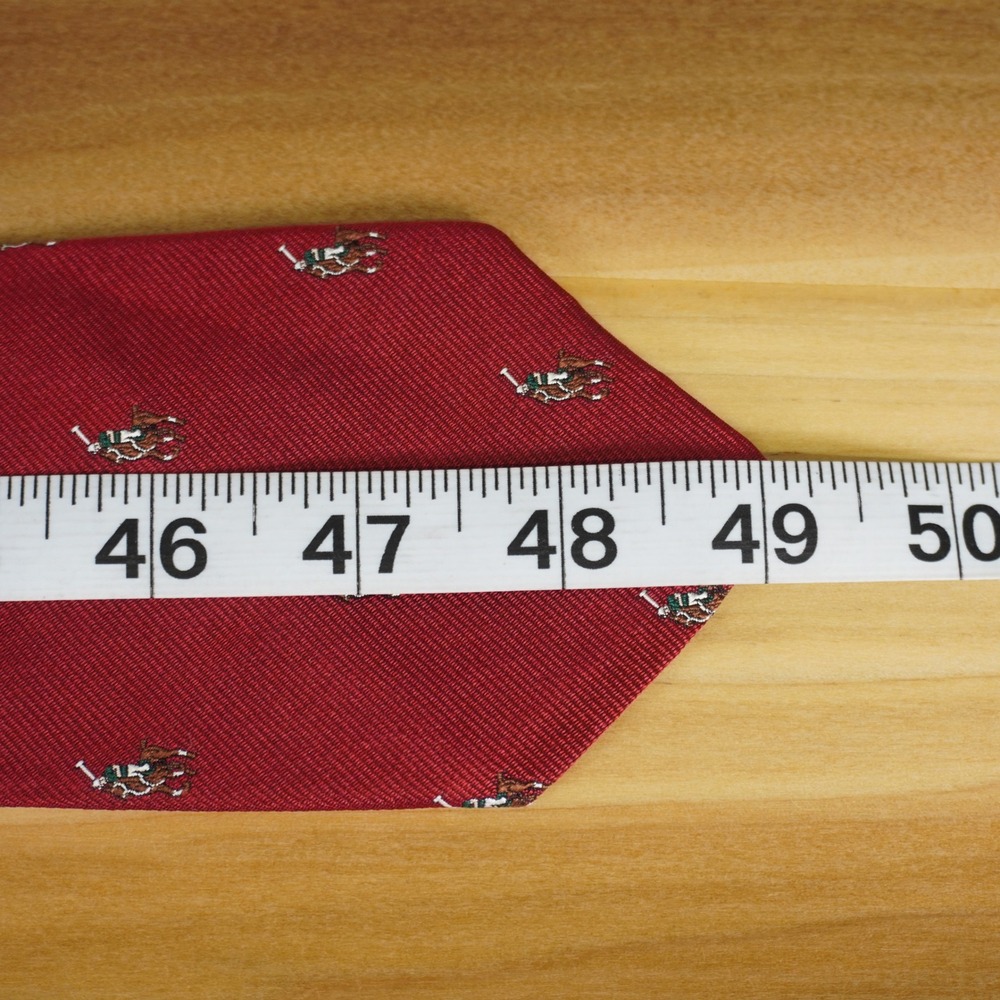 Polo Ralph Lauren Necktie Kids Red Silk Pony Logo Italian Made Classic Preppy - Picture 6 of 7